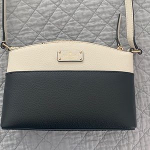 Cream and Black Kate Spade Crossbody Bag